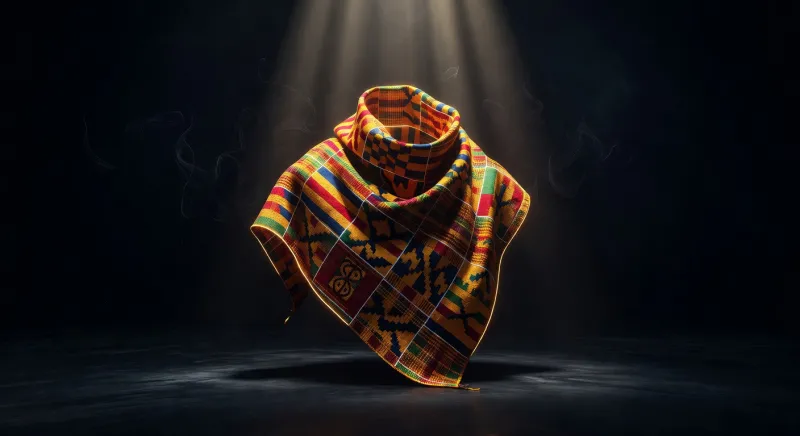 Adinkra Kente Cloth Scarf